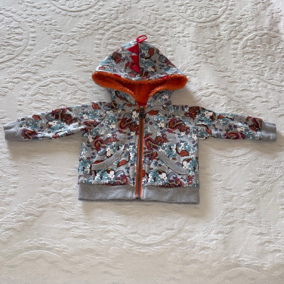 Gently loved Gray Zip up Dragon Print Hoodie Truly Scrumptious by Heidi Klum - Picture 1 of 10